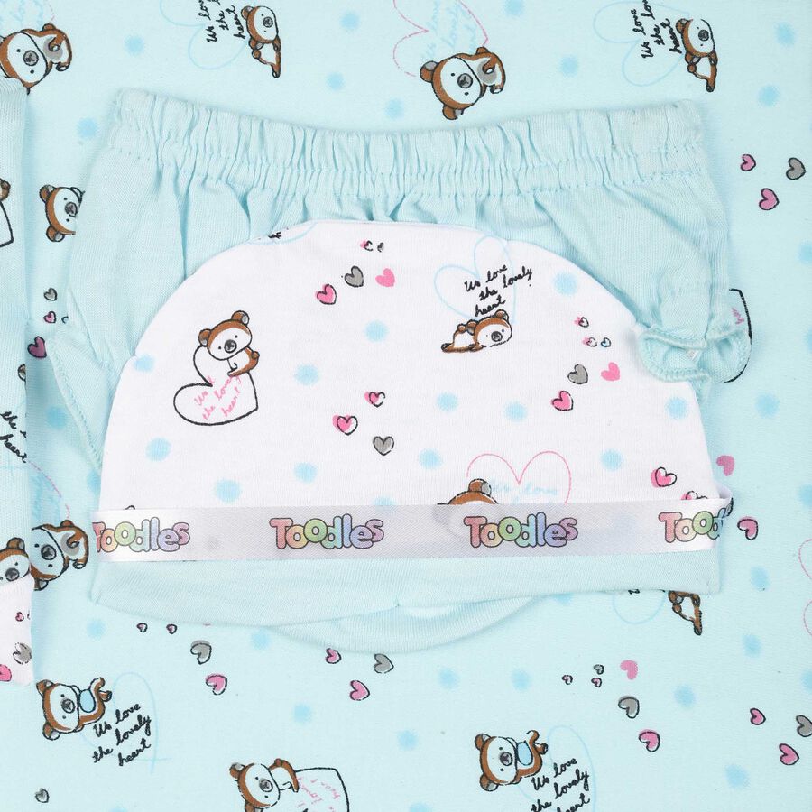 Infants Cotton Printed Baby Gift Set, Light Blue, large image number null