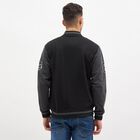 Men's Jet Black Varsity Neck Streetwear Sweatshirt, काला, small image number null