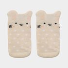 Infants Peach and Beige Regular Fit Cartoon Design Pack of 2 Socks, Beige, small image number null