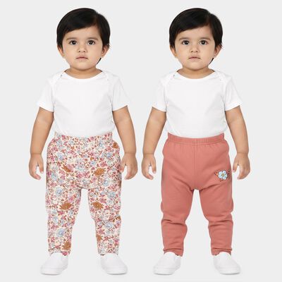 Infants' Pink Straight Fit Printed Cotton Pyjama