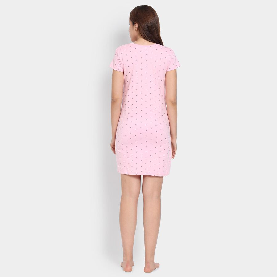 Ladies' 100% Cotton Nighty, हल्का गुलाबी, large image number null