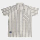 Boys' Off-White Cotton Classic Collar Casual Shirt, ऑफ व्हाइट, small