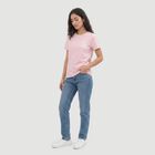 Women's Lilac Round Neck Regular T-Shirt, लाइलेक, small
