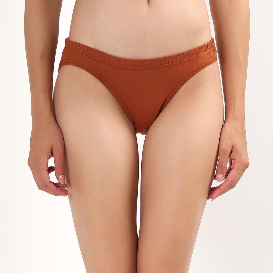 Women's Soft Ivory Bikini Panty, Brown, large image number null