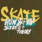 Boys Muted Olive Green Round Neck Casual T-Shirt, Olive, small