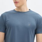 Men's Midnight Blue Crew Neck Solid Drifit T-Shirt, मध्यम नीला, small image number null