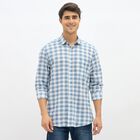 Men's Light Blue Cotton Spread Collar Casual Shirt, Light Blue, small image number null