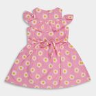 Girls' 100% Cotton Frock , गुलाबी, small image number null