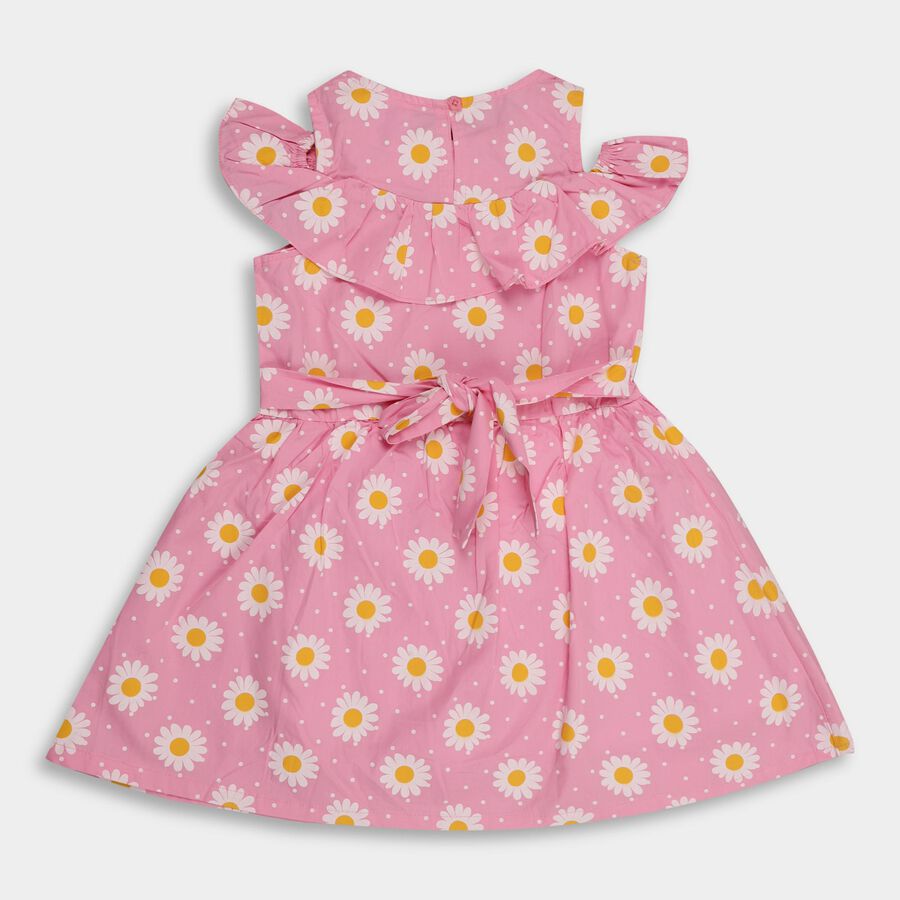 Girls' 100% Cotton Frock , गुलाबी, large image number null