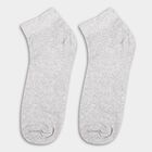 Men's Jet Black and Light Heather Grey Ankle Socks, चारकोल, small image number null