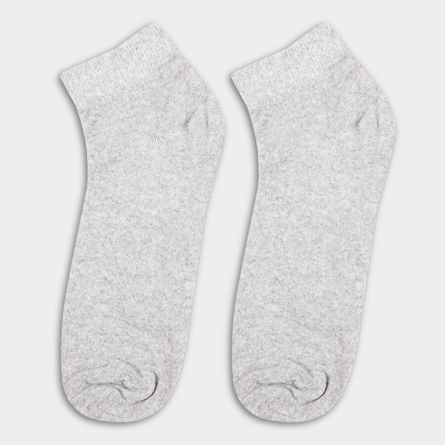 Men's Jet Black and Light Heather Grey Ankle Socks, चारकोल, large image number null