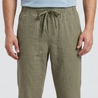 Men's Olive Green Slim Fit Casual Trousers, हल्का हरा, small