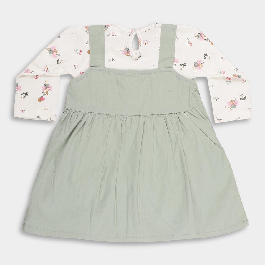 Infants' 100% Cotton Frock, हल्का हरा, large image number null