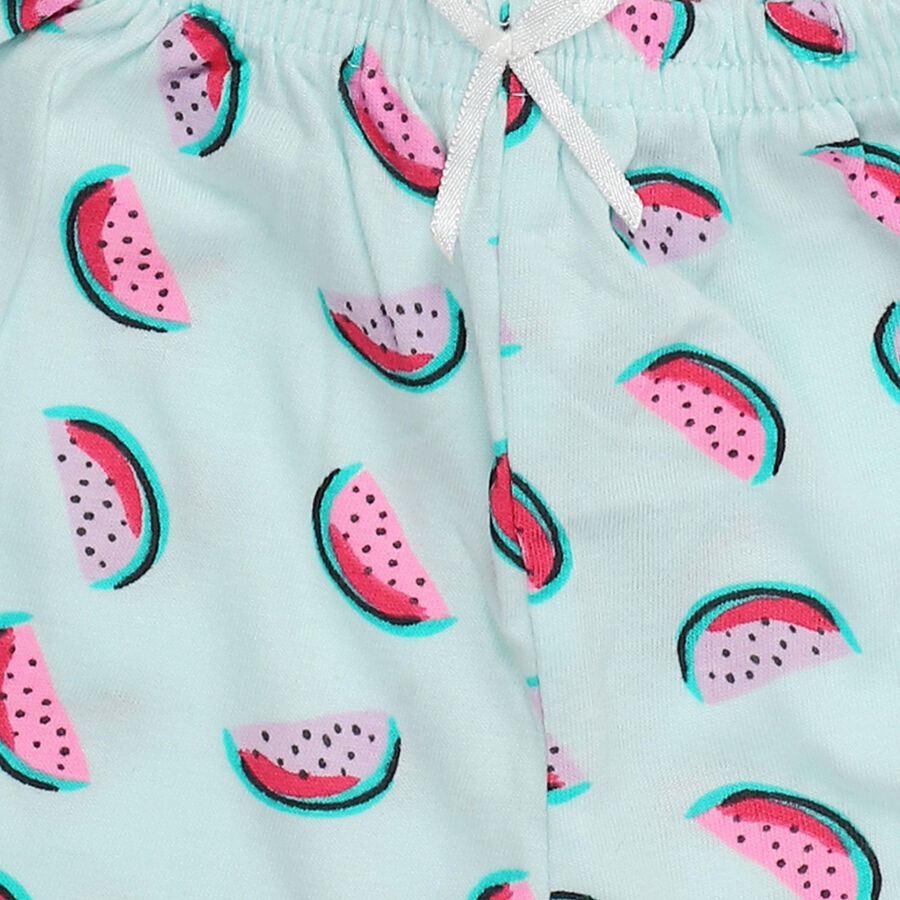 Infant Girls' Multicolour Regular Fit Ruffle Hem Half Pant, Lilac, large