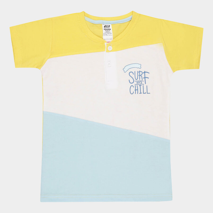 कॉटन टी-शर्ट, मध्यम नीला, large image number null