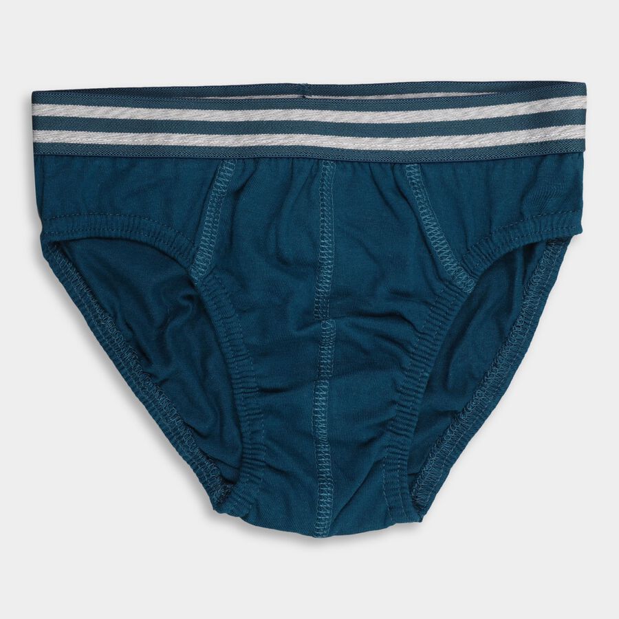 Boys' 100% Cotton Briefs, Teal Blue, large