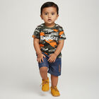 Infants' Olive Cotton Round Neck Camouflage Baba Suit, ओलिव, small