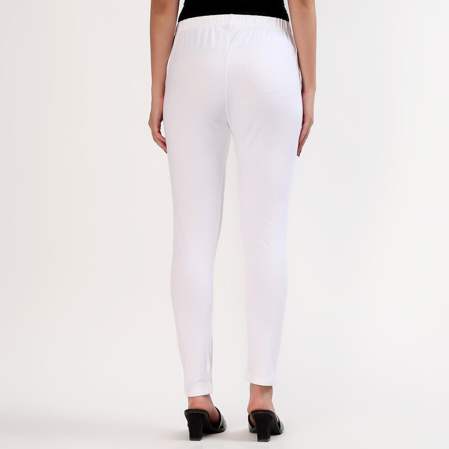 Women's Bright White Cotton Blend Comfortable Churidar, सफ़ेद, large image number null