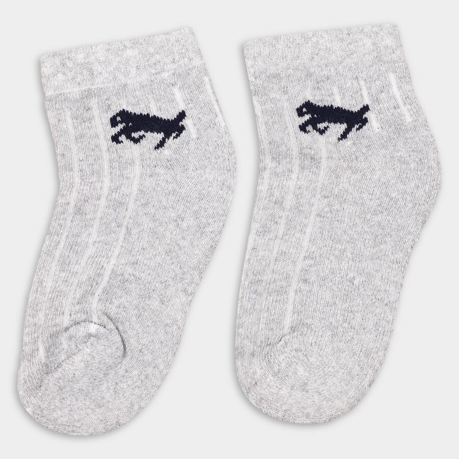 Boy's Socks (Pack of 2), मिश्रित हल्का ग्रे, large image number null