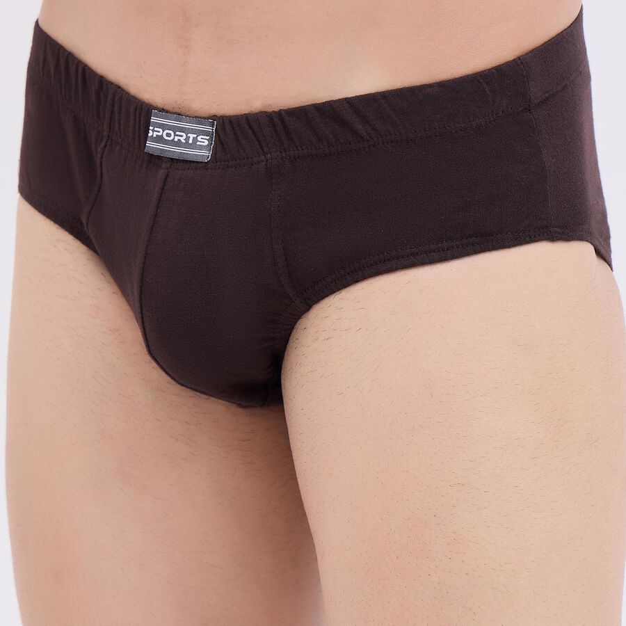Men's 100% Cotton V-Cut Briefs, Brown, large image number null