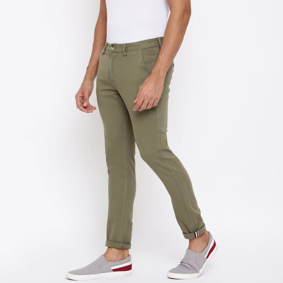 Solid Cross Pocket Trousers, Olive, large image number null