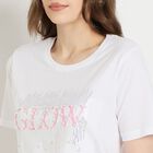 Ladies' Cotton Round Neck T-Shirt, सफ़ेद, small image number null