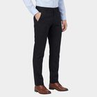 Men's Navy Blue Slim Fit Casual Trousers, Navy Blue, small