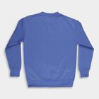 Boys Bright Royal Blue Crew Neck Casual Sweatshirt, मध्यम नीला, small image number null