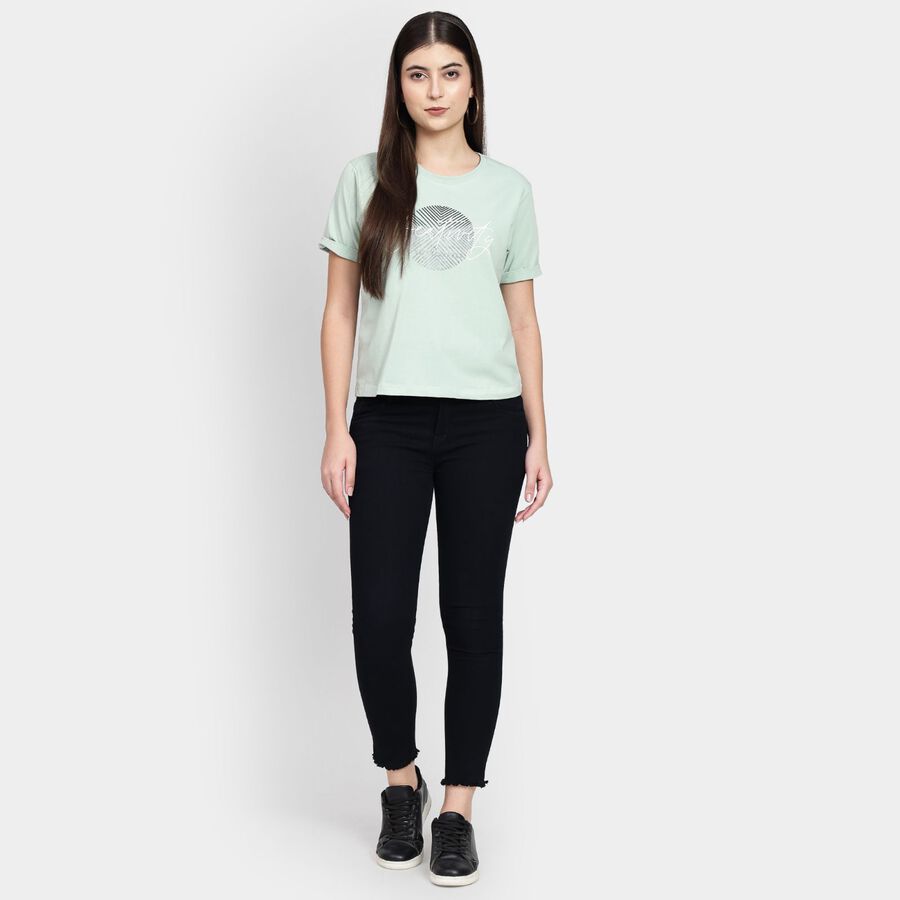 Ladies' Round Neck T-Shirt, Light Green, large image number null