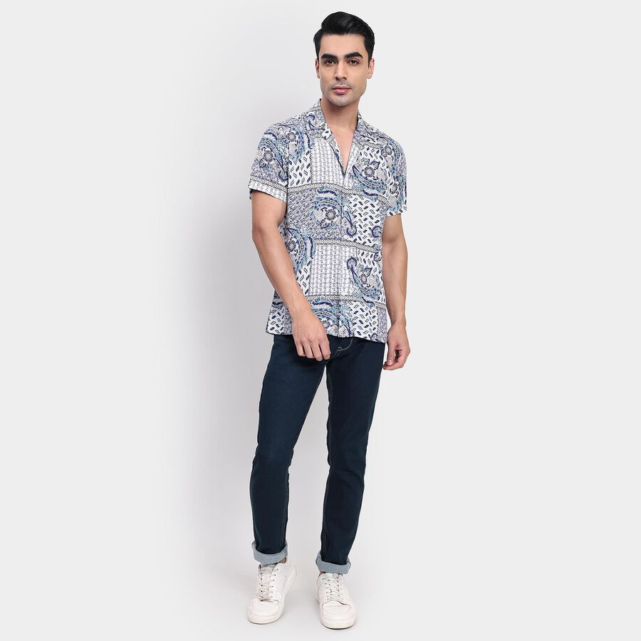 Men's Casual Shirt, टील ब्लू, large