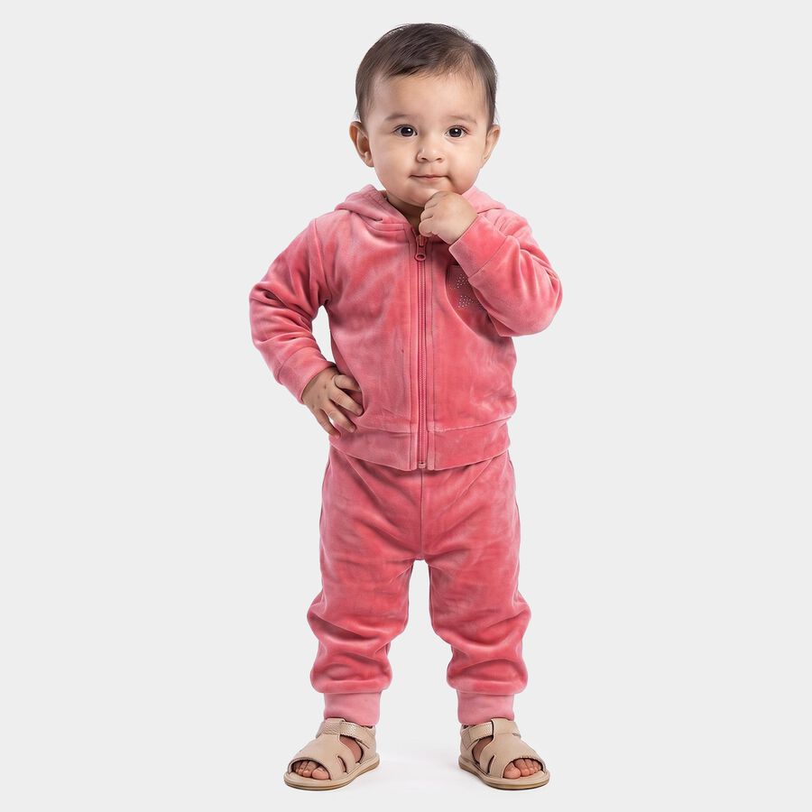 Infants Purple Hooded Neck Lounge Set Hipster Set, Purple, large