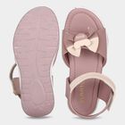 Girls' Beige Velcro Strap Strappy Sandals, गहरा पीला, small