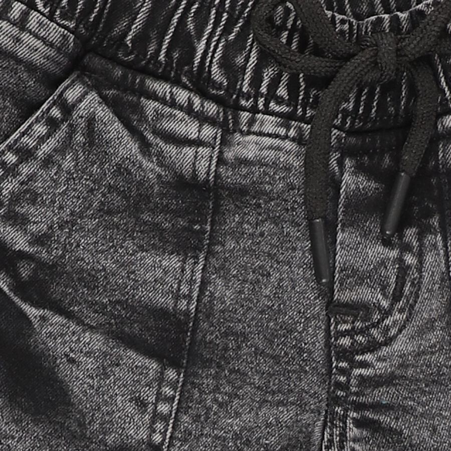 Boys Washed Black Cargo Fit Jeans, गहरा ग्रे, large image number null