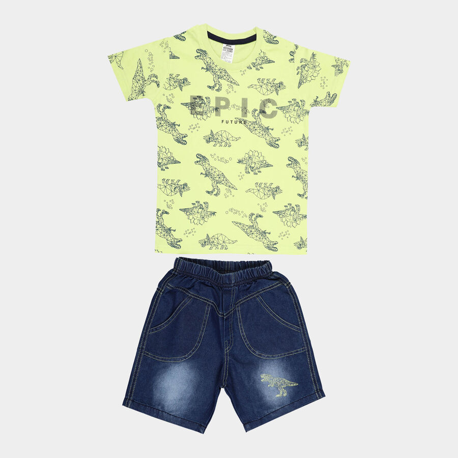 Boys Cotton Baba Suit, Light Green, large image number null