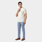 Men's White Polo Collar Casual Half Sleeve T-Shirt, White, small