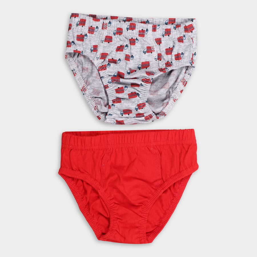 Boys' 100% Cotton Briefs, लाल, large