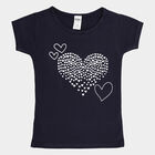 Girls Solid T-Shirt, Navy Blue, small image number null