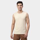 Men's Ecru Melange Round Neck Casual T-Shirt, Ecru Melange, small