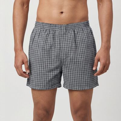 Men's Dark Grey Regular Fit Solid Boxers