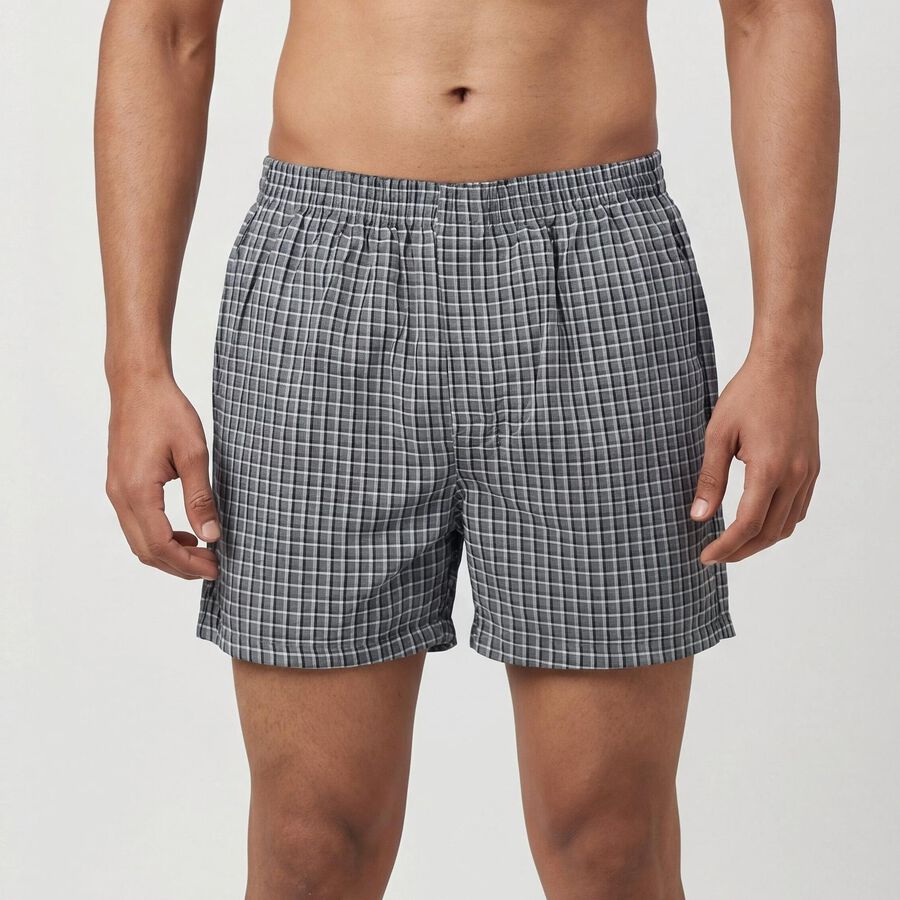 Men's Dark Grey Regular Fit Solid Boxers, Dark Grey, large