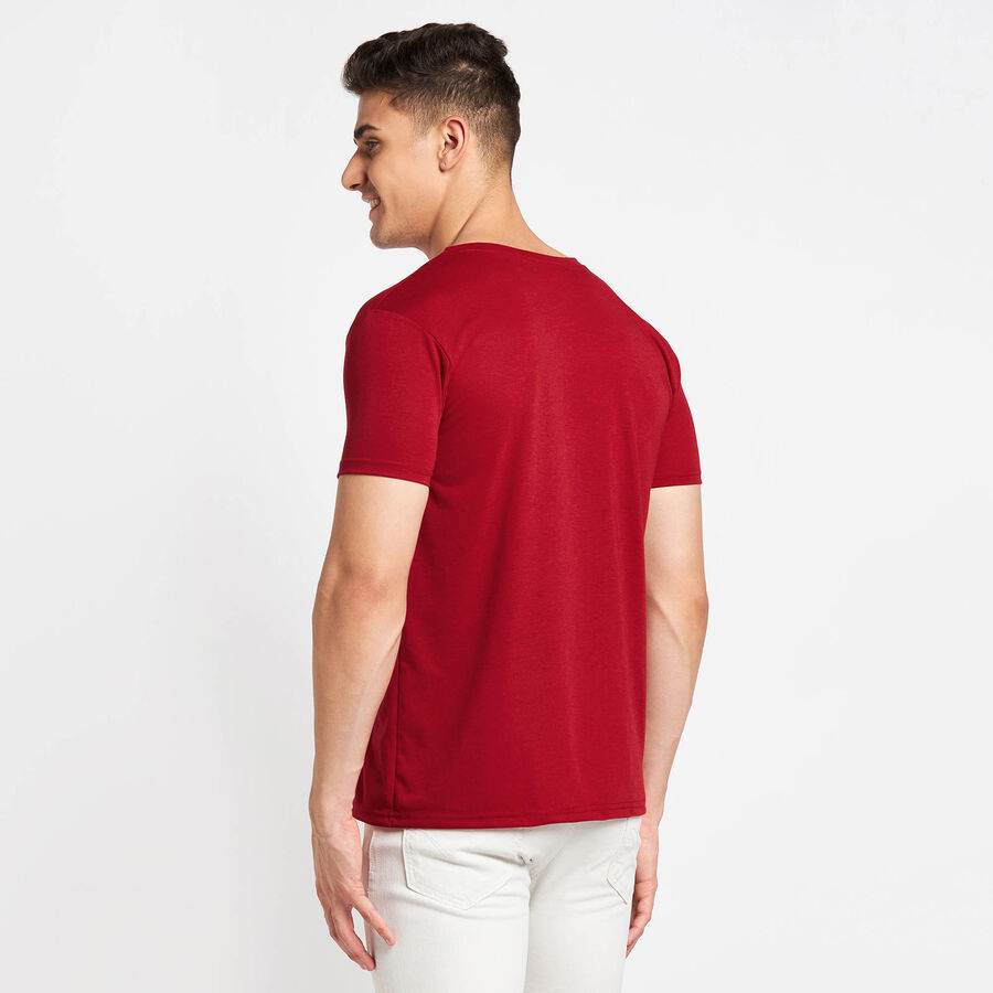 Round Neck T- Shirt, मरून, large image number null