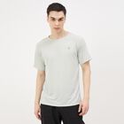 Men's Light Grey Round Neck Athleisure T-Shirt, Light Grey, small