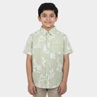 Boys Mint Green Cotton Regular Fit Casual Shirt, हल्का हरा, small