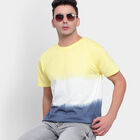 Cotton Overdyed Round Neck T-Shirt, Yellow, small image number null