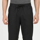 Men's Black Straight Fit Zip Pocket Track Pants, Black, small