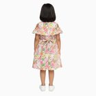 Girls' Multicolor Floral Cold Shoulder Cotton Frock, Off White, small image number null