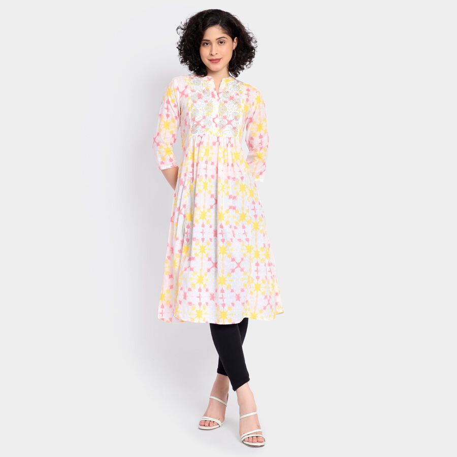 Ladies' 100% Cotton Kurta, Pink, large image number null
