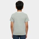 Boys' Green Round Neck Graphic Printed T-Shirt, हल्का हरा, small
