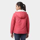 Girls' Pink Hooded Puffer Jacket, Pink, small