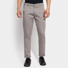 Men's Slim Fit Casual Trousers, हल्का ग्रे, small image number null